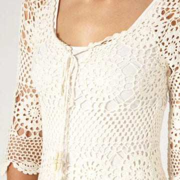 Crochet lacy bohemian summer dress.