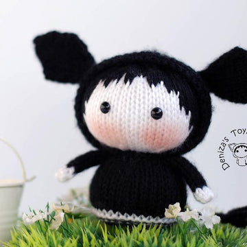 Black Angus Cow Doll named Lexi. Toy from the Tanoshi series.