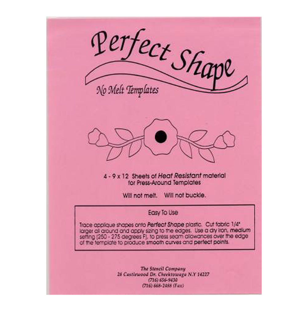 The Stencil Company Perfect Shape Plastic Template Sheet 4 ct