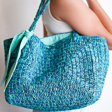 Large summer raffia bag