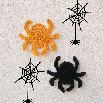 Spider and web earrings