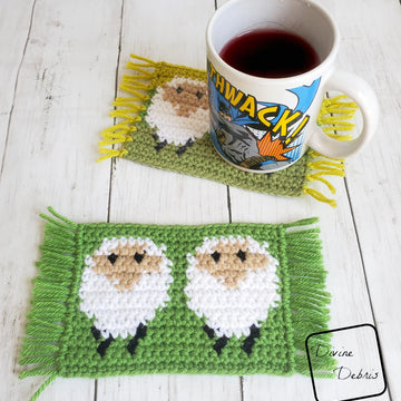 Dancing Sheep Mug Rug