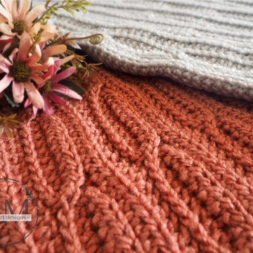 Cables knit-look blanket