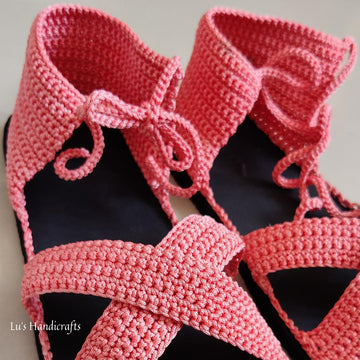 Crochet Criss cross slipper