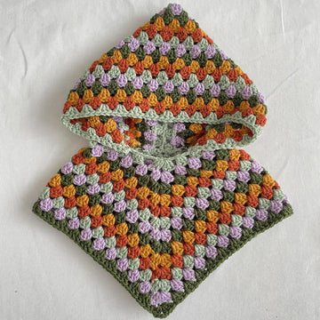 Granny Hooded Poncho Autumn