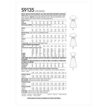 Simplicity Misses' Dress With Knit Midriff S9135 - Sewing Pattern