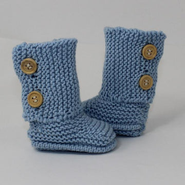 2 Button Big New Baby 4 Ply Booties