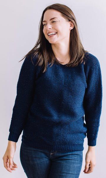 K955-Midnight Frost Garter Stitch Sweater