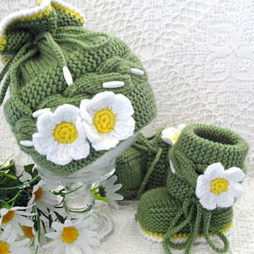 Knitting Baby Set Baby Boy Baby Girl Baby Shoes and Hat
