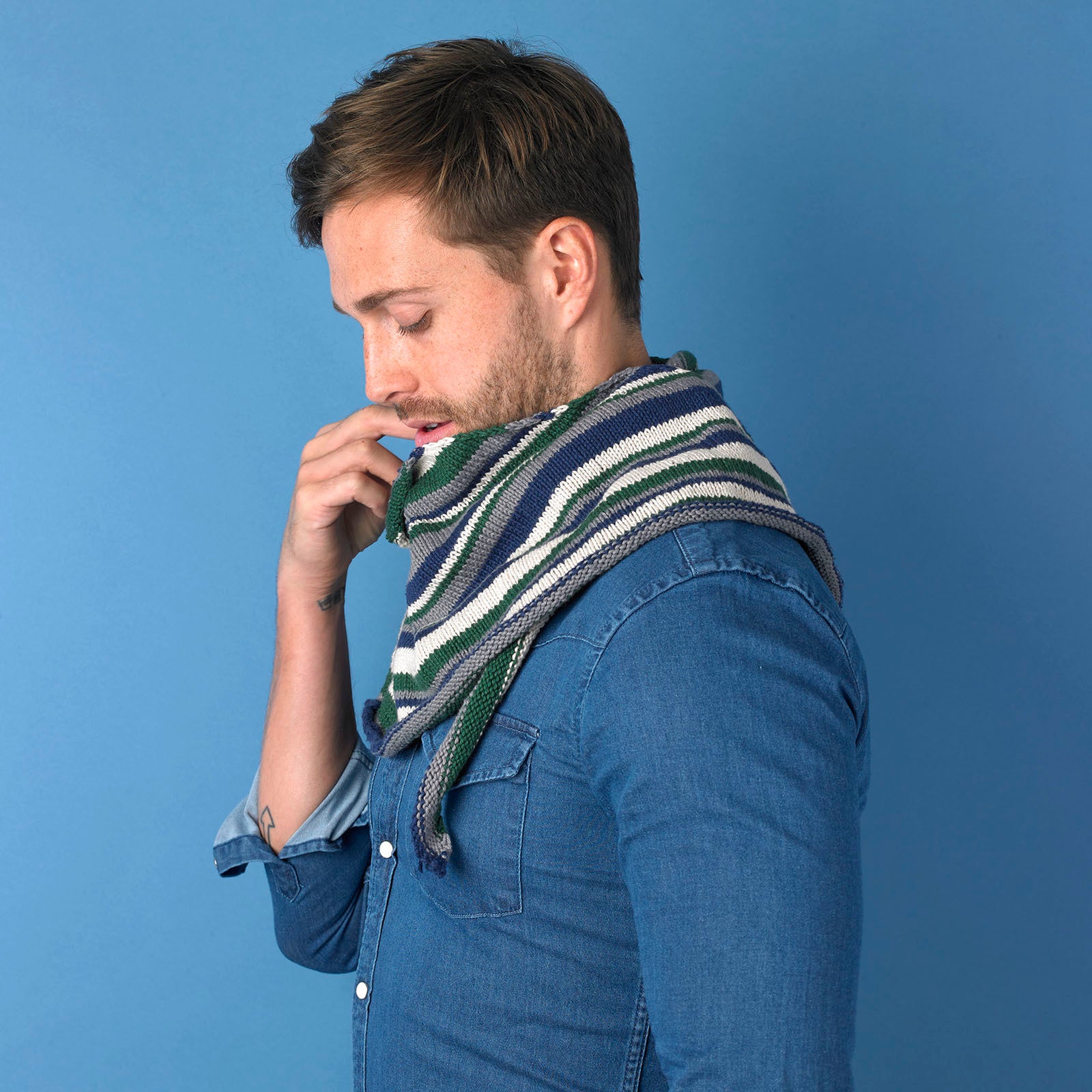 Tie Break Triangle Scarf - Free Knitting Pattern in Paintbox Yarns Cotton DK