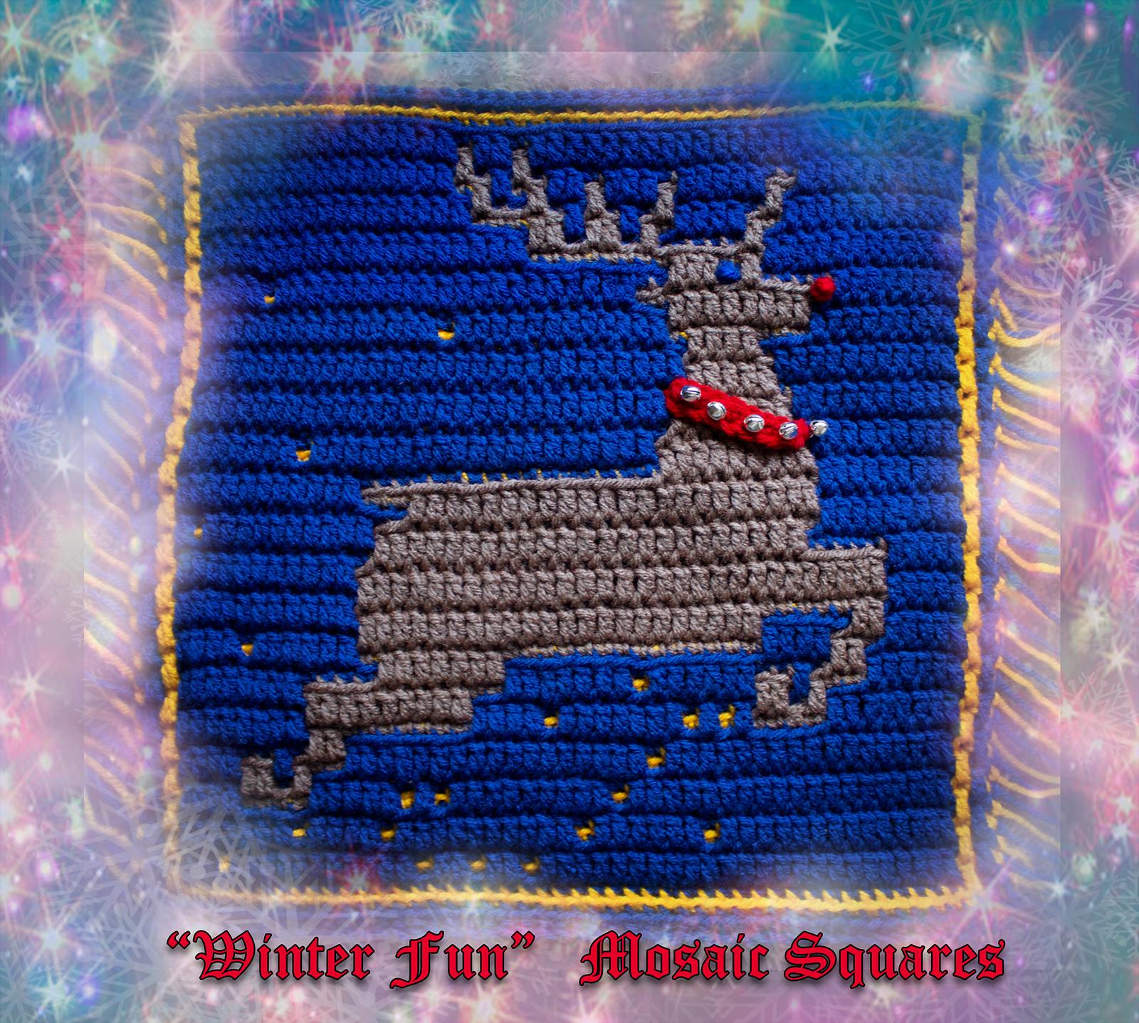 Winter Fun Mosaic Square - Rudolph Reindeer