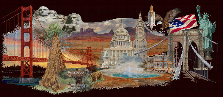 Thea Gouverneur Bv America, 18 Count Black Aida Cross Stitch Kit - 74cm x 34cm