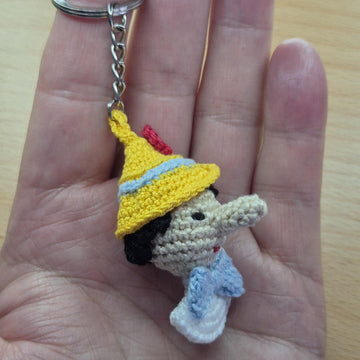 Pinocchio bust keychain