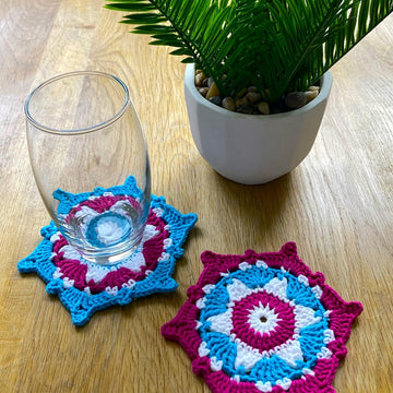 Hexagon flower coaster by HueLaVive