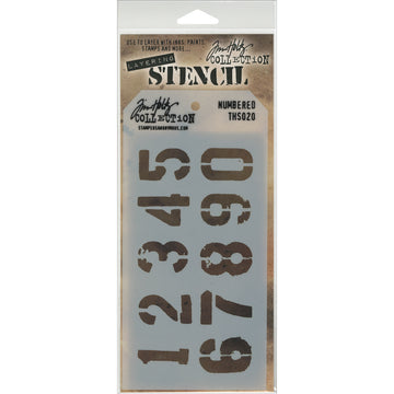 Stampers Anonymous Tim Holtz Layered Stencil 4.125"X8.5" - Numbered