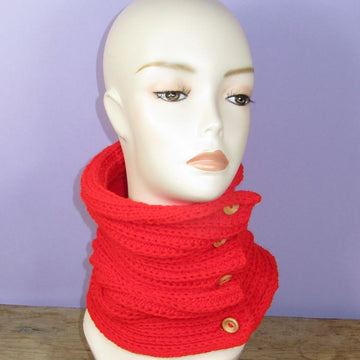 Sideways Fishermans Rib Stitch Button Up Cowl / Snood