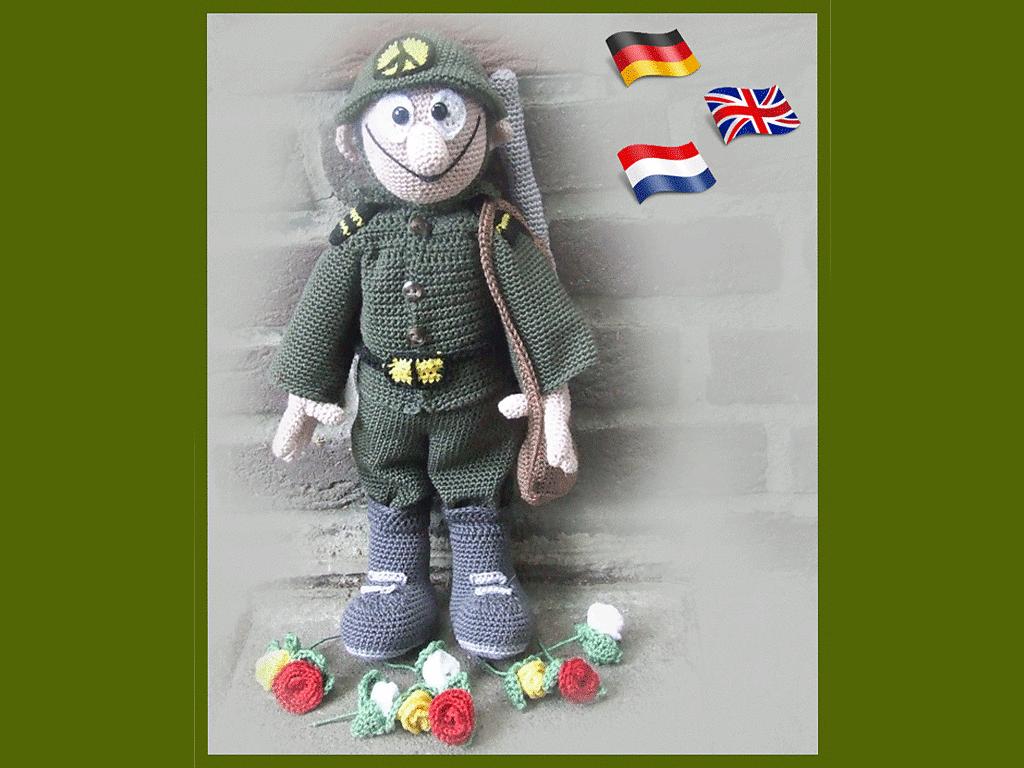 Soldier Peace amigurumi doll