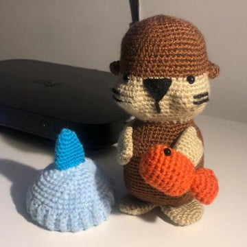 PATTERN - Crochet Otter Wearing a Shark Hat