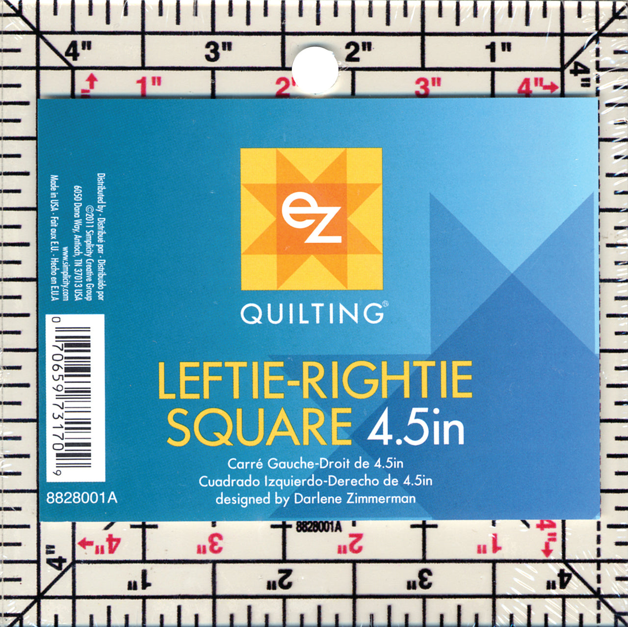 EZ International Leftie-Rightie Square 4.5" Acrylic Template