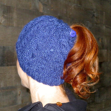 Double Cable Ponytail Hat