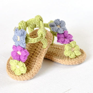 Puff Flower Baby Sandals