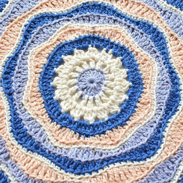 Oceanic Rose 12'' Afghan Square