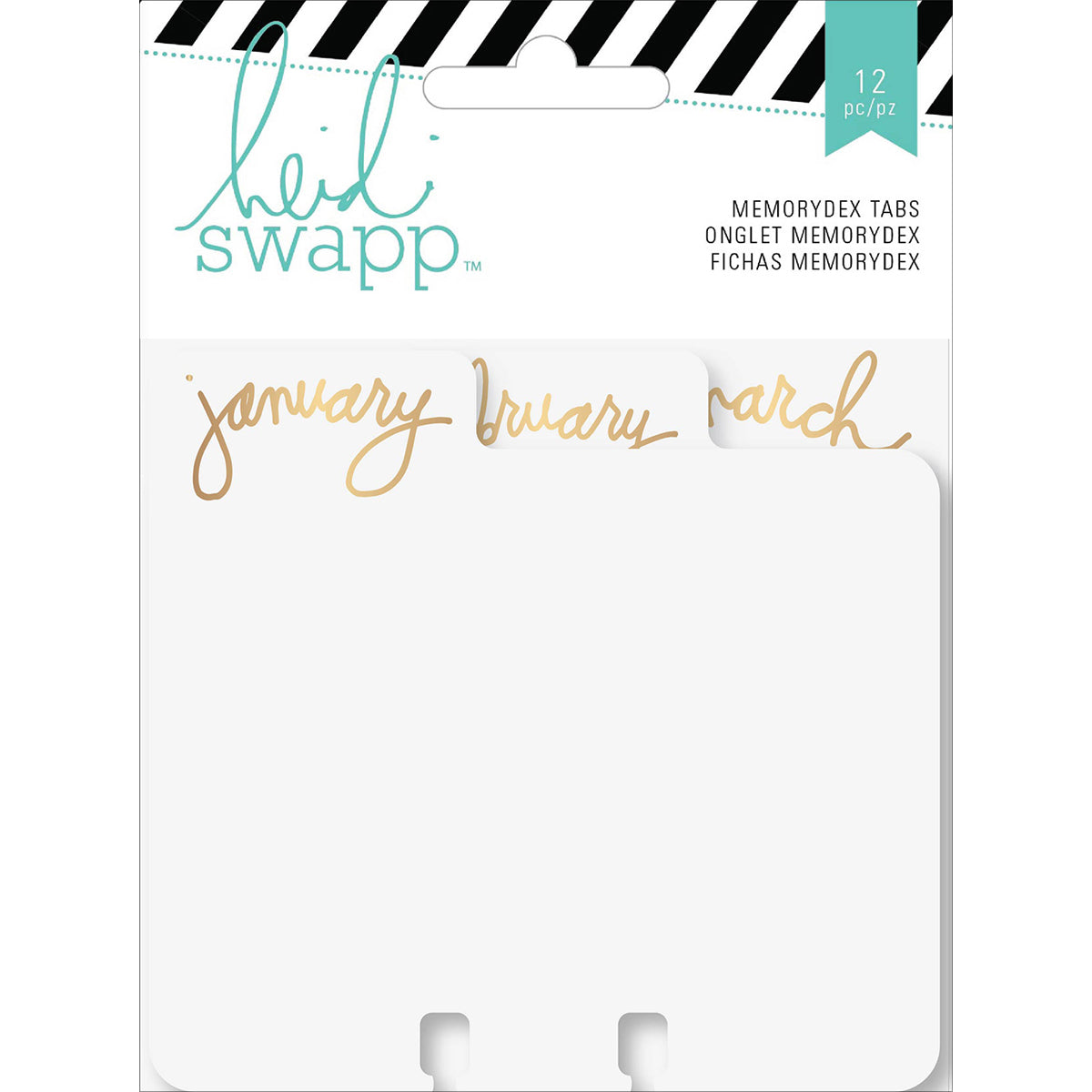 American Crafts Heidi Swapp Memorydex Month Tabbed Card Dividers 12/Pkg - 3.75"X4"