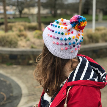 Rainbow Bobble Beanie