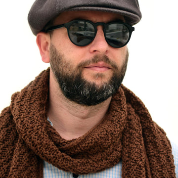 Chestnut unisex chunky knit scarf
