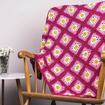 Pink Daisy Blanket and Cushion Pattern