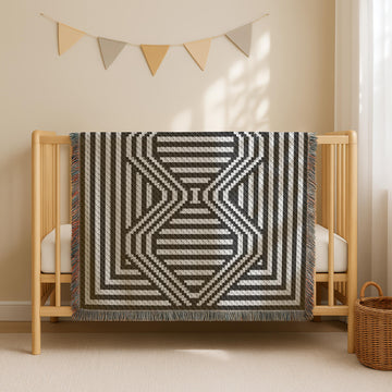 Visual Illusion Blanket C2C CROCHET PATTERN 74×74 inches Black White Mosaic Afghan
