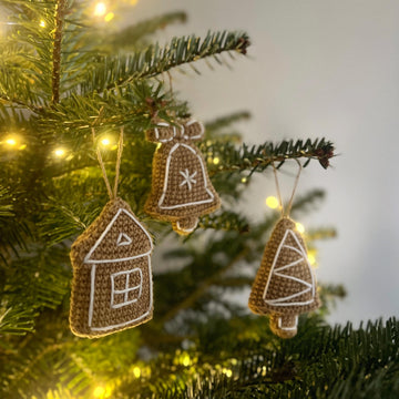 Crochet Christmas gingerbread ornaments pattern Amigurumi holiday decor