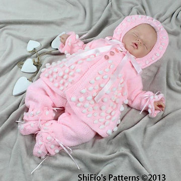 Knitting pattern baby jacket , hat, trousers & booties #54