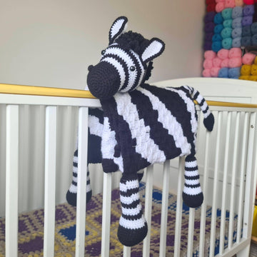 3in1 Safari Zebra Baby Blanket