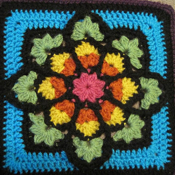 JulieAnny's Stained Glass Afghan Square