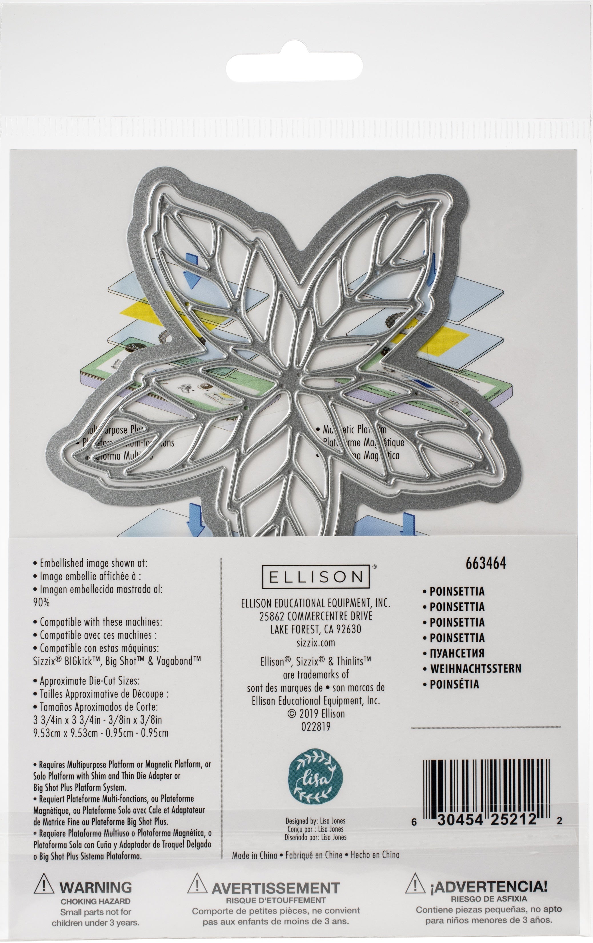 Sizzix Thinlits Dies By Lisa Jones - Poinsettia