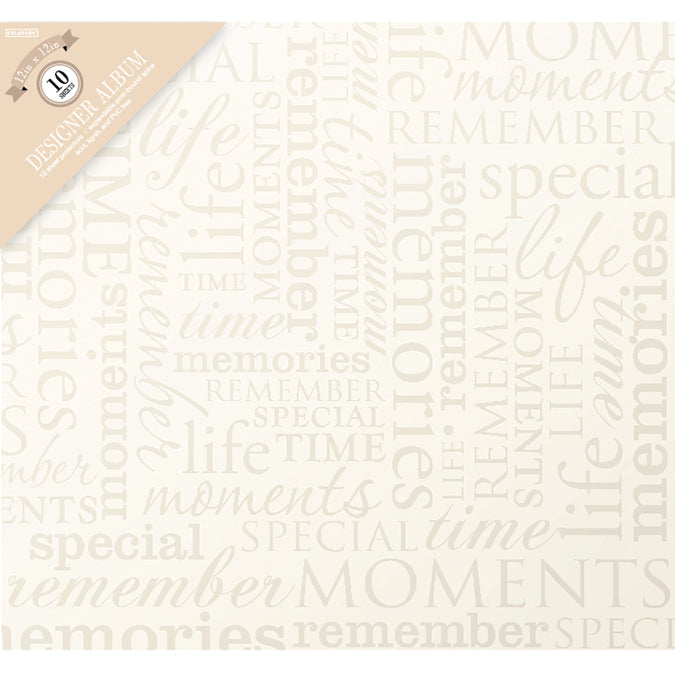 American Crafts Colorbok Post Bound Album 12"X12" - Memories -Cream