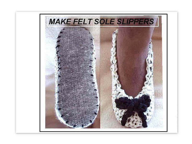 706 CROCHET SLIPPERS ON FELT INSOLES