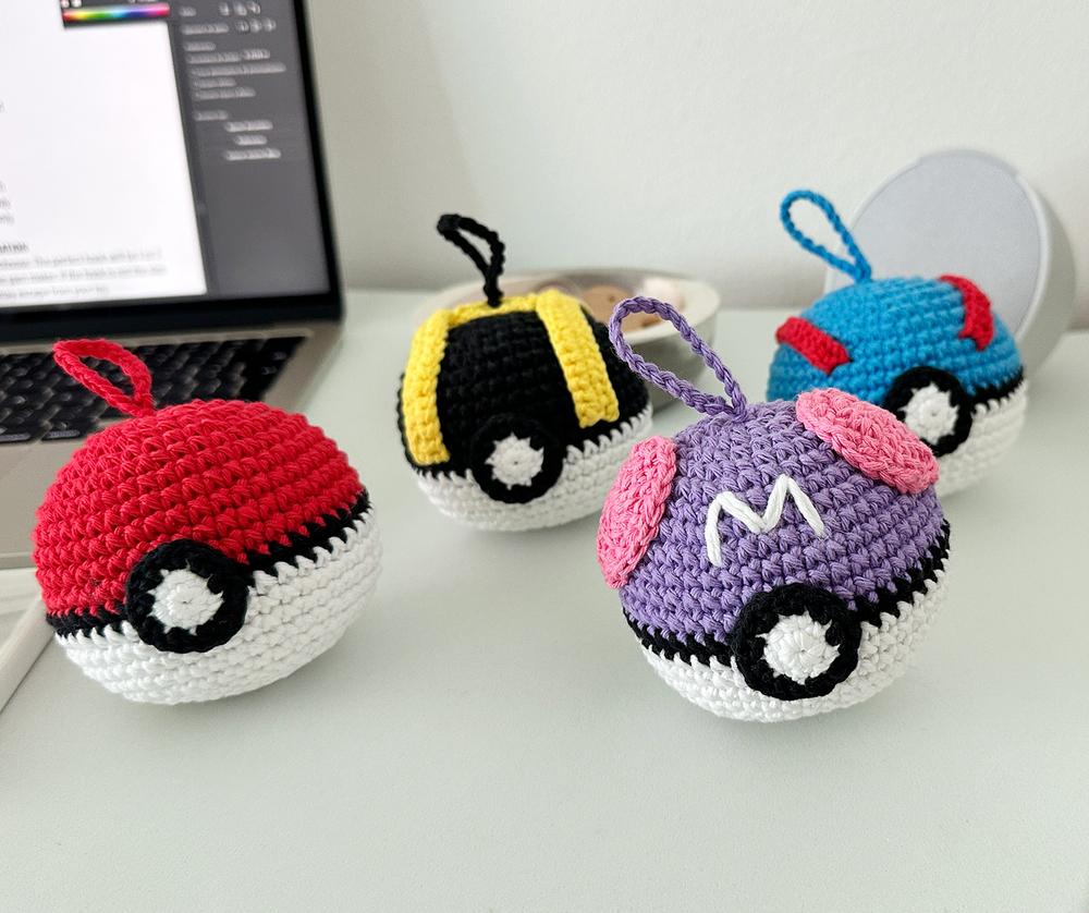 Pocket Monster Inspired Christmas Ornament Crochet Pattern Bundle PDF