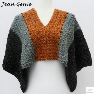 Jean Genie Crop Poncho with Beads
