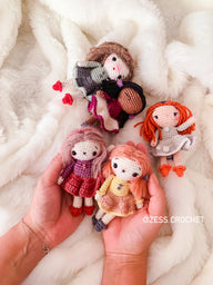 GINETTE dolls CROCHET PATTERN in English by Zess -  tutorial pdf amigurumi easy to follow