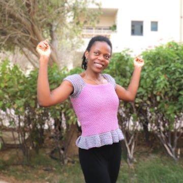 Tea Rose Fitted Crochet Top for Women