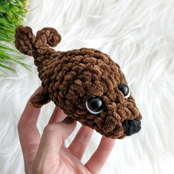 Crochet seal pattern, NO SEW crochet plush pattern, amigurumi sea animal