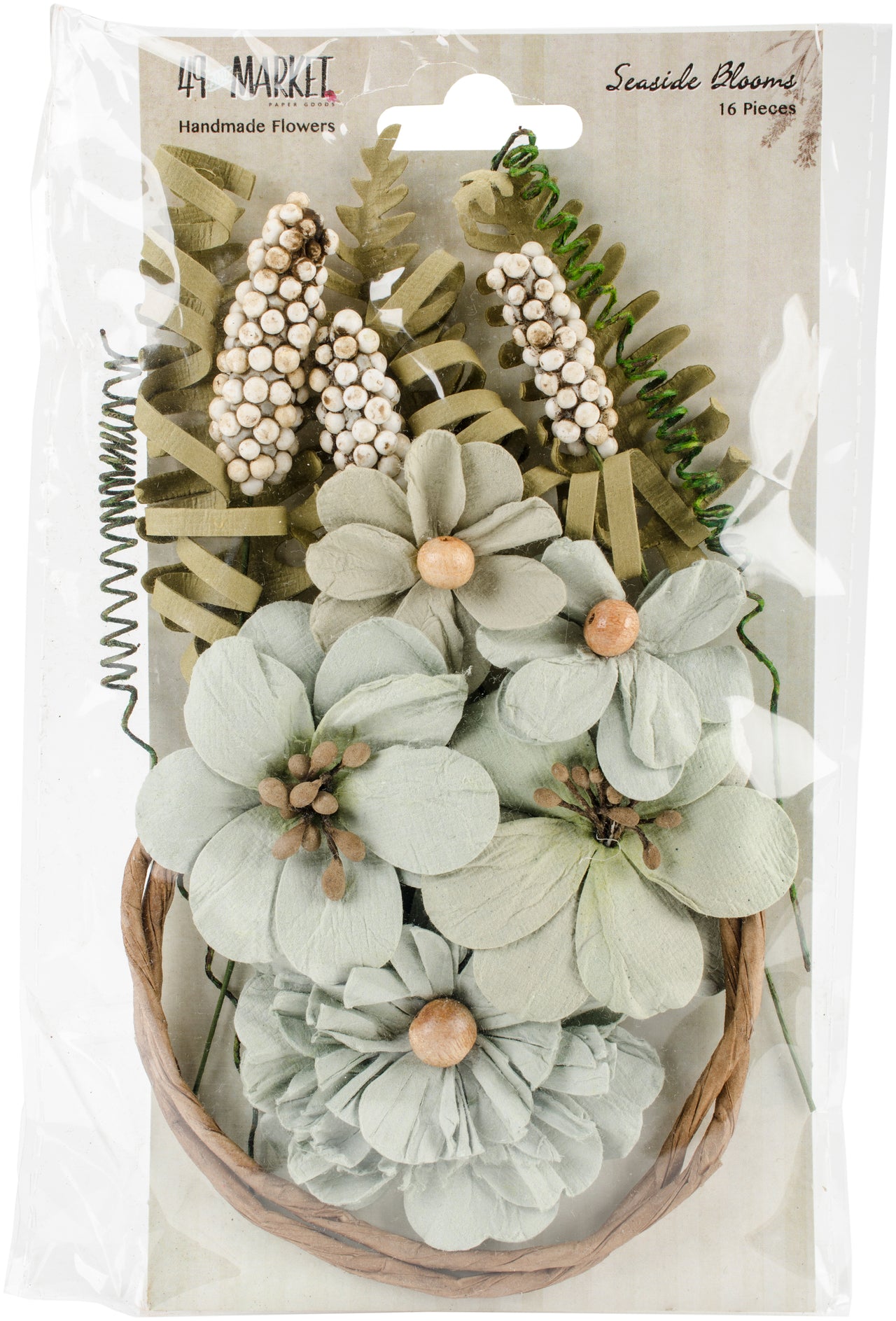 49 And Market Seaside Blooms 16/Pkg - Aloe, 1.5" - 2.25"