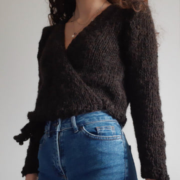 Shorter-style wrapped cardigan