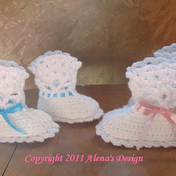White Lace Top Baby Booties