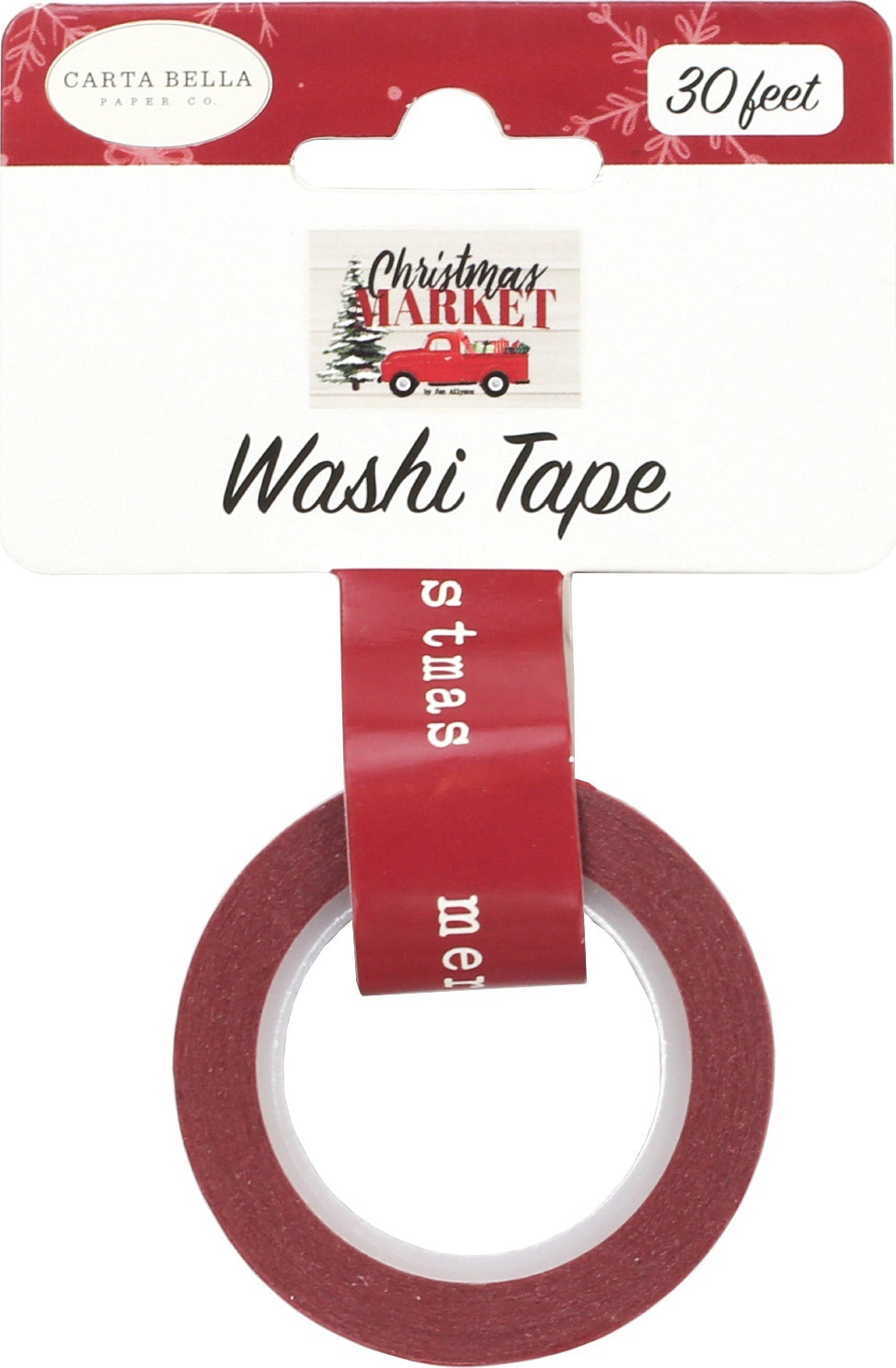 Echo Park Paper Carta Bella Fall Market Decorative Tape 30' - Christmas Greetings