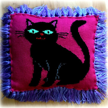 Black Kitty Cat Cushion