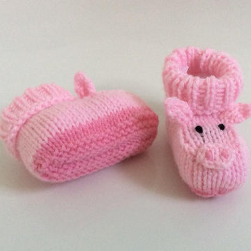 Pig baby booties