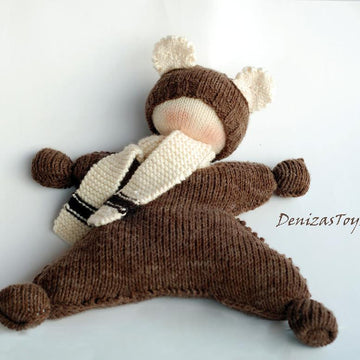 Waldorf knitted Bear doll for small babies